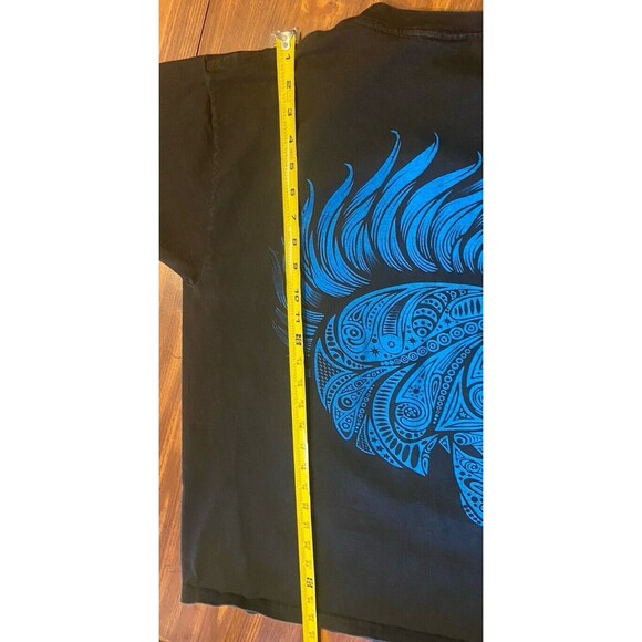 Vintage Neon Mohawk Skull Size Medium Black T-Shirt Short Sleeve 2 Sided Skulls - Picture 7 of 12